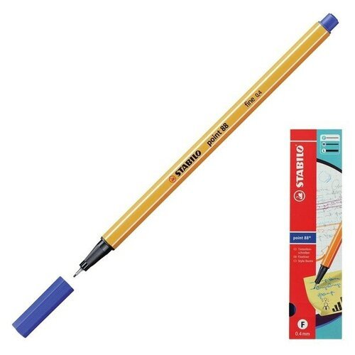 Ручка капиллярная STABILO Point 88, 0,4 мм, чернила синие