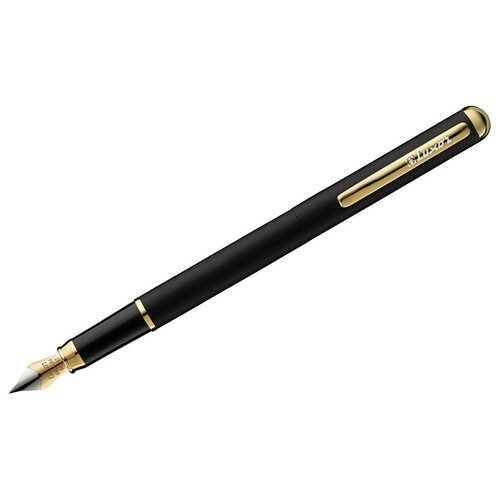 Ручка перьевая Luxor 'Marvel' синяя, 0,8мм, корпус черный/золото, 10 штук