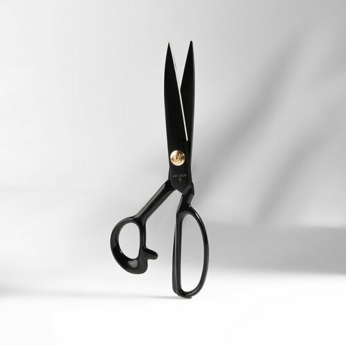 Арт Узор Ножницы закройные, скошенное лезвие, прорезиненные ручки, 9', 23 см, цвет чёрный