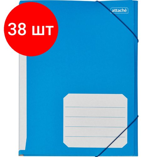 Комплект 38 штук, Папка на резинках с клапанами 400г/м2 мелов 1496166