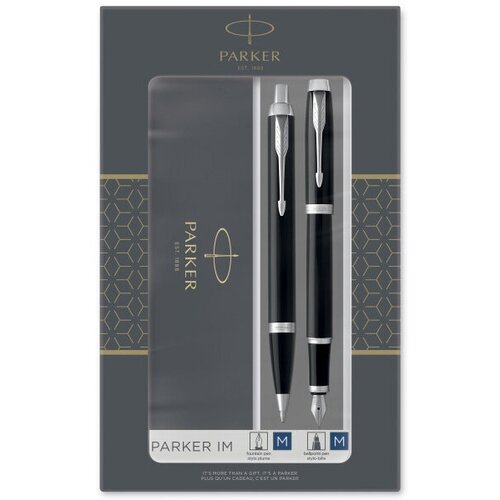 Набор ручек Parker IM Core FK221 (CW2093215) Black CT сталь нержавеющая подар. кор. ручка перьевая, ручка шариковая