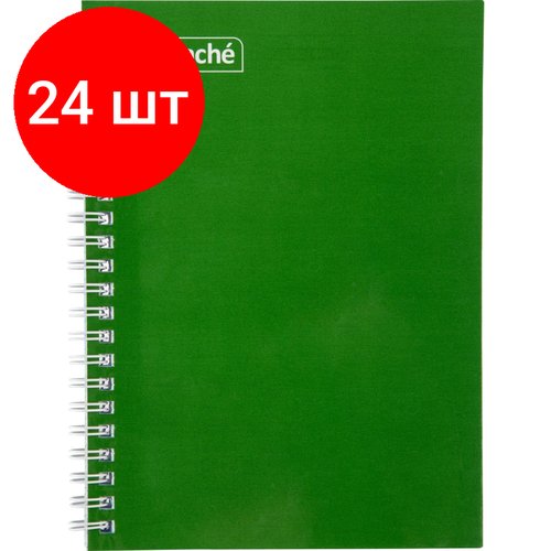 Комплект 24 штук, Бизнес-тетрадь А5 80л ATTACHE, спираль, т.-зеленый, блок 60г, обложка 215г