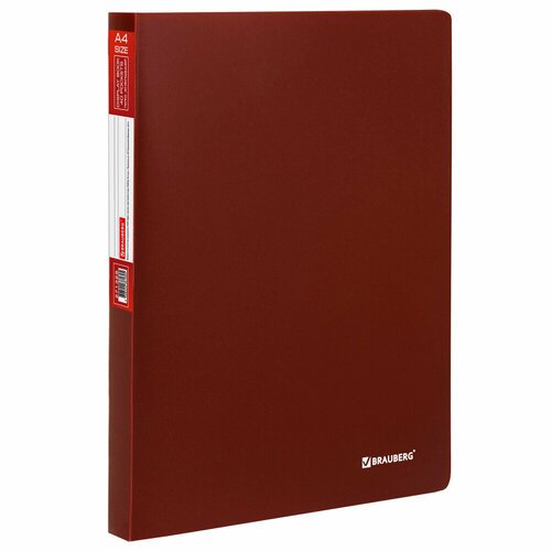 Папка 40 вкладышей BRAUBERG 'Office', красная, 0,6 мм, 271328 упаковка 8 шт.