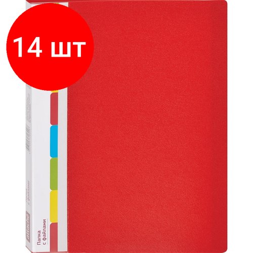 Комплект 14 штук, Папка файловая ATTACHE KT-30/07 красная