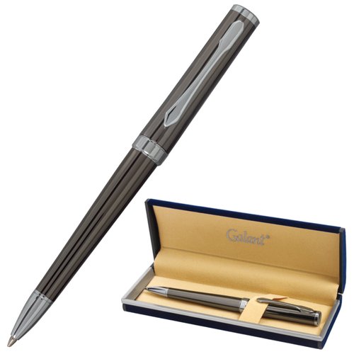 Ручка подарочная шариковая GALANT 'PASTOSO', корпус оружейный металл, детали хром, узел 0,7 мм, синяя, 143516