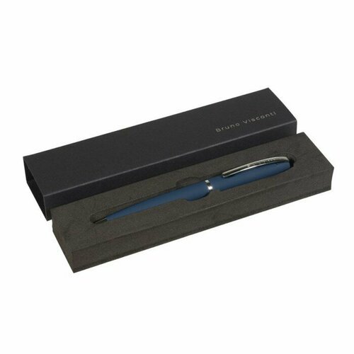 Ручка шариковая поворотная, 1.0 мм, BrunoVisconti SIENNA, стержень синий, металлический корпус Soft Touch синий, в футляре