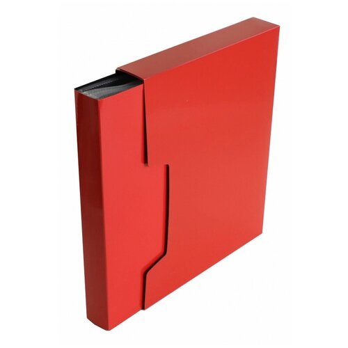 Папка с 80 прозр. вклад. Бюрократ DeLuxe DLVBOX80RED A4 пластик 0.7мм красный в коробе