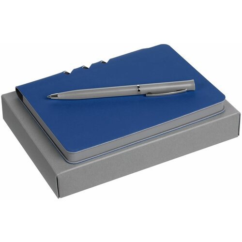 Набор Flexpen Mini, синий, 18,1х12,6х3,1 см, искусственная кожа, покрытие софт-тач; металл, пластик; картон