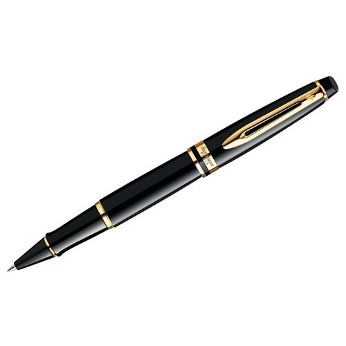 Ручка-роллер Waterman 'Expert Black Lacquer GT' черная, 0,8мм, подарочная упаковка