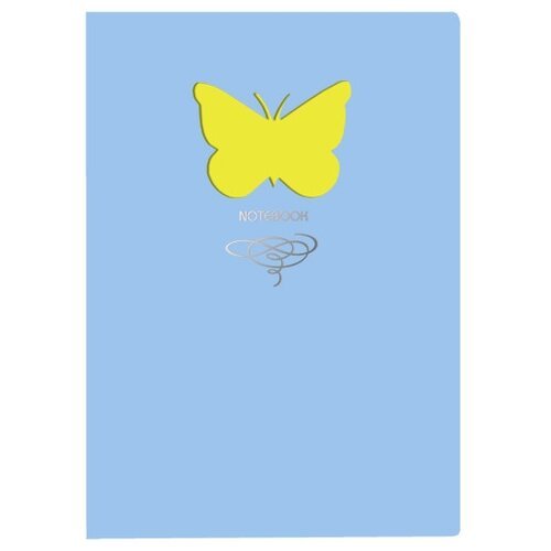 Книга для записей 'Butterfly. Голубой', А6+, 80 листов, линия