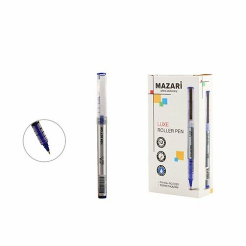 Ручка-роллер Mazari LUXE, синяя, 0.5 мм, картонная упаковка (комплект из 36 шт)