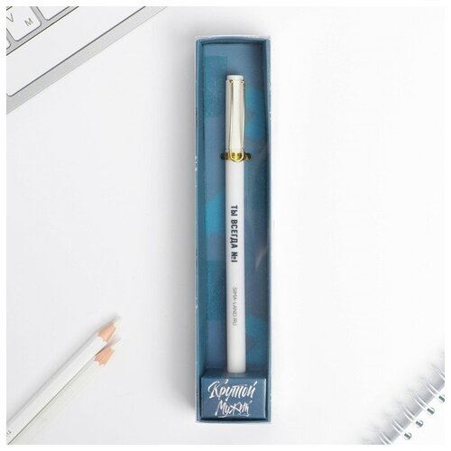 Ручка подарочная 'Крутой мужик', матовая, пластик, синяя паста, 0.38 мм
