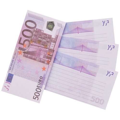Блокнот для записей и заметок в линейку пачка денег 500 евро