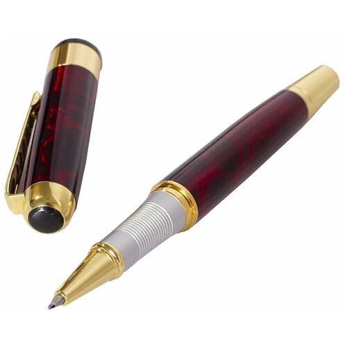 Ручка подарочная шариковая Alingar, 1,0 мм, синяя, круглый, бордовый, металлический корпус, подарочная упаковка AL6682