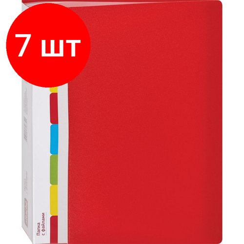 Комплект 7 штук, Папка файловая ATTACHE KT-60/07 красная