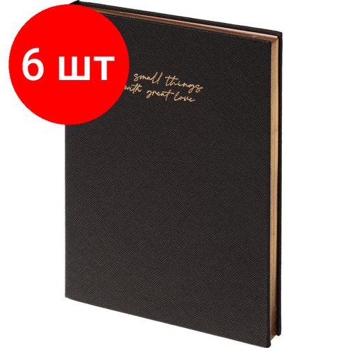 Комплект 6 штук, Ежедневник недатированный черный, А5 136 л, Plan your life, ATTACHE