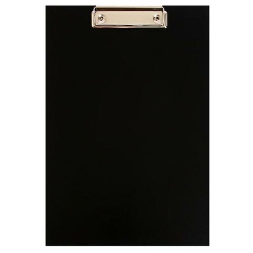 Планшет с зажимом А4, 2 мм, прочный, картон/бумвинил, черный (клипборд)
