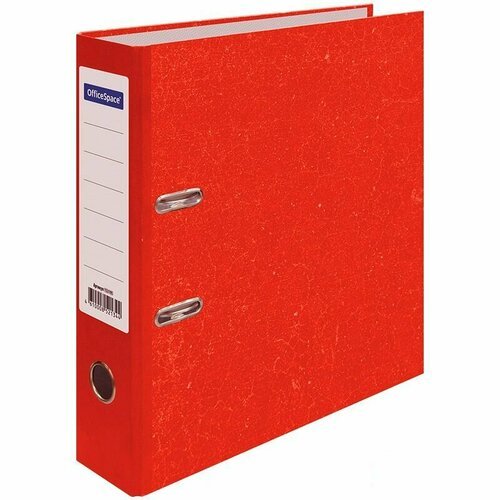 Папка с арочным механизмом OfficeSpace (70мм, А4, картон 'под мрамор') красная (242574)