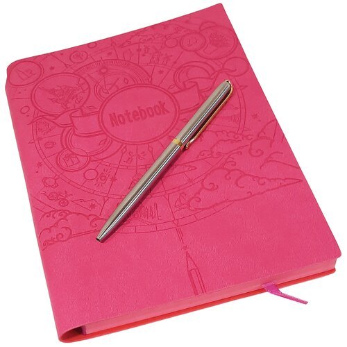 Набор-блокнот Mazari , розовый цвет, интегральная обложка 15,5*21 см 128 листов+металлическая шариковая ручка