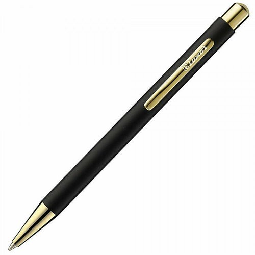 Ручка шариковая Luxor 'Nova' синяя, 1,0мм, корпус черный/золото, кнопочный механизм