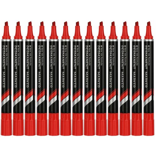 Набор маркеров перманентных Deli EU10140-P Think скошенный пиш. наконечник 1.5-5мм красный коробка к
