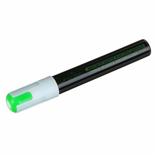 Маркер меловой стираемый 'Жидкий мел', 1мм, флуоресцентный зеленый, пластик, чернила