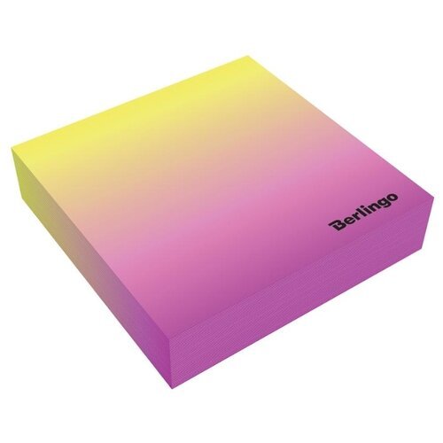 Блок для записи декоративный на склейке Berlingo 'Radiance' 8,5*8,5*2, розовый/желтый, 200л.