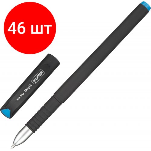 Комплект 46 штук, Ручка гелевая неавтомат. Attache Velvet синий стерж, 0.5мм