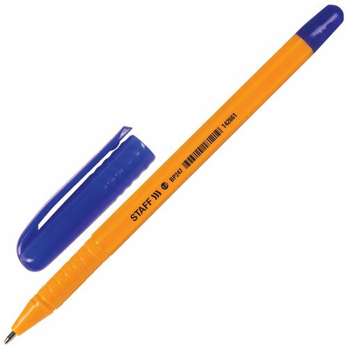 Ручка шариковая STAFF 'EVERYDAY BP-247 Orange', синяя, шестигранная, корпус оранжевый, линия письма 0,5 мм, 142661 В комплекте: 100шт.