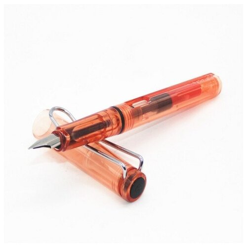 Простая перьевая ручка красного цвета, пластик