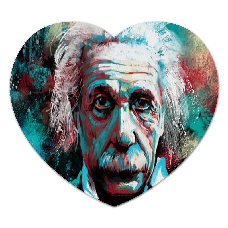 Printio Коврик для мышки (сердце) Альберт эйнштейн