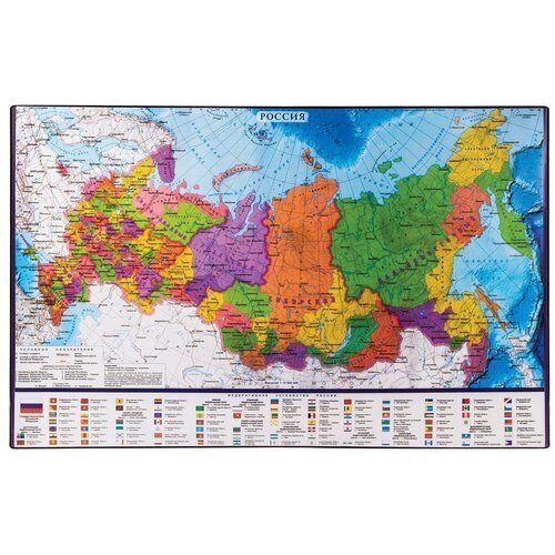 Настольное покрытие BRAUBERG 236776 с картой России Карта России 1 шт. 59 см 38 см 4 мм 371 г