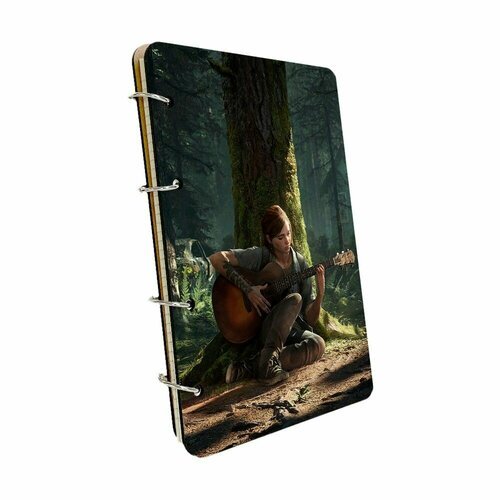 Ежедневник со сменными блоками на кольцах, A5 120 листов с деревянной обложкой игры The Last Of Us - 138