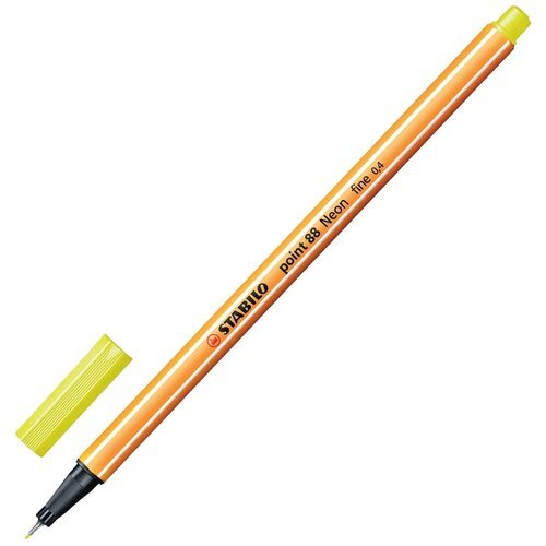STABILO Ручка капиллярная Stabilo Point 88, 0.4 мм, 88/024, желтый цвет чернил, 1 шт.