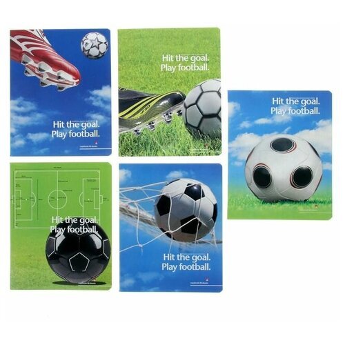 Тетрадь 48 листов клетка 'Футбол-моя игра', картонная обложка, лак, 5 видов микс