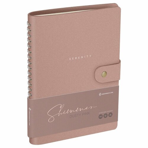 Записная книжка Greenwich Line 'Shimmer. Dusty pink', А5 96 листов, кожзам, скрытый гребень, блок в линию (NA5_51418)