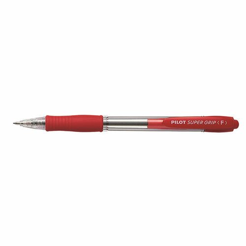 Автоматическая шариковая ручка Pilot [BPGP-10R-F/R] Super Grip (красная, 0.7 мм, 12 штук)