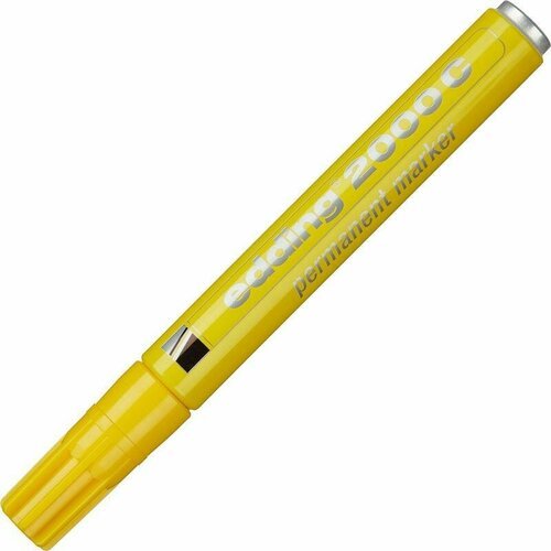 Маркер перманентный (нестираемый) Edding 2000C/5 (1.5-3мм, круглый наконечник) желтый, 10шт.