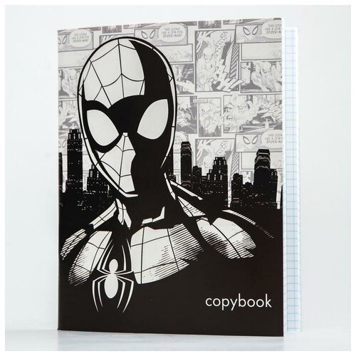 MARVEL Тетрадь 48 листов в клетку, картонная обложка «Супергерой», «Человек-паук»