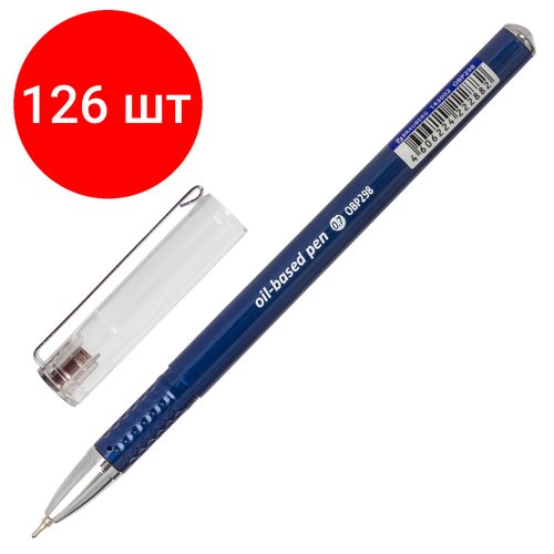 Комплект 126 шт, Ручка шариковая масляная BRAUBERG 'Oxet', синяя, корпус синий, игольчаиый узел 0.7 мм, линия письма 0.35 мм, 143002