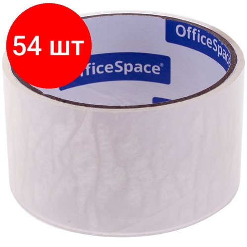 Комплект 54 шт, Клейкая лента упаковочная OfficeSpace, 48мм*15м, 38мкм, ШК