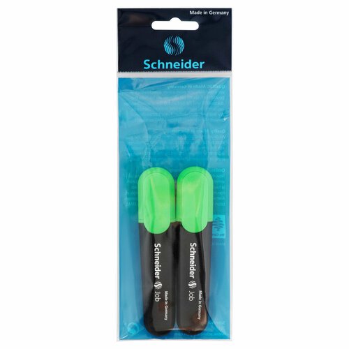 Текстовыделитель Schneider 'Job' зеленый, 1-5мм, 2ШТ, 2 штуки