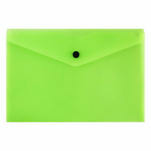 Папка-конверт на кнопке Neon, А5, 150мкм, неон салатовый, 10 шт.