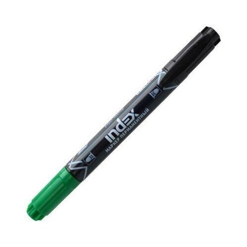 Маркер перманентный, двуцветный, двусторонний, черно-зеленый IMP101/BK-GN