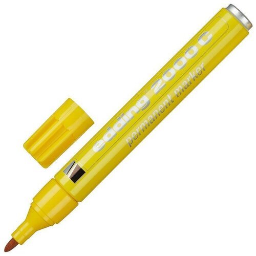 Маркер перманентный (нестираемый) Edding 2000C/5 (1.5-3мм, круглый наконечник) желтый