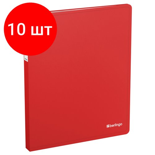 Комплект 10 шт, Папка с 40 вкладышами Berlingo 'Soft Touch', 25мм, 700мкм, красная, с внутр. карманом