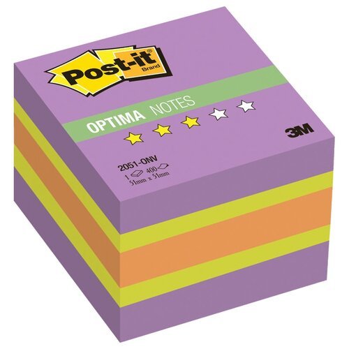 Post-it Блок-кубик Optima, 51х51 мм, 400 штук (2051) в ассортименте 70 г/м² 400 листов