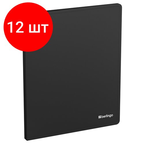 Комплект 12 шт, Папка с зажимом Berlingo 'Soft Touch' А4, 17мм, 700мкм, черная, с внутр. карманом