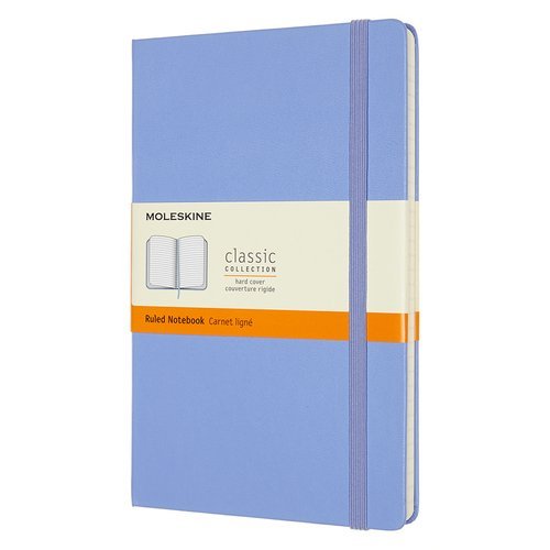 Блокнот Moleskine Classic Large, 13 х 21 см, 240 страниц, линейка, твердая обложка, голубая гортензия