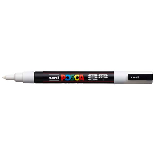 Uni Mitsubishi Pencil Маркер UNI PC-3M, 1 белый, 1 шт.